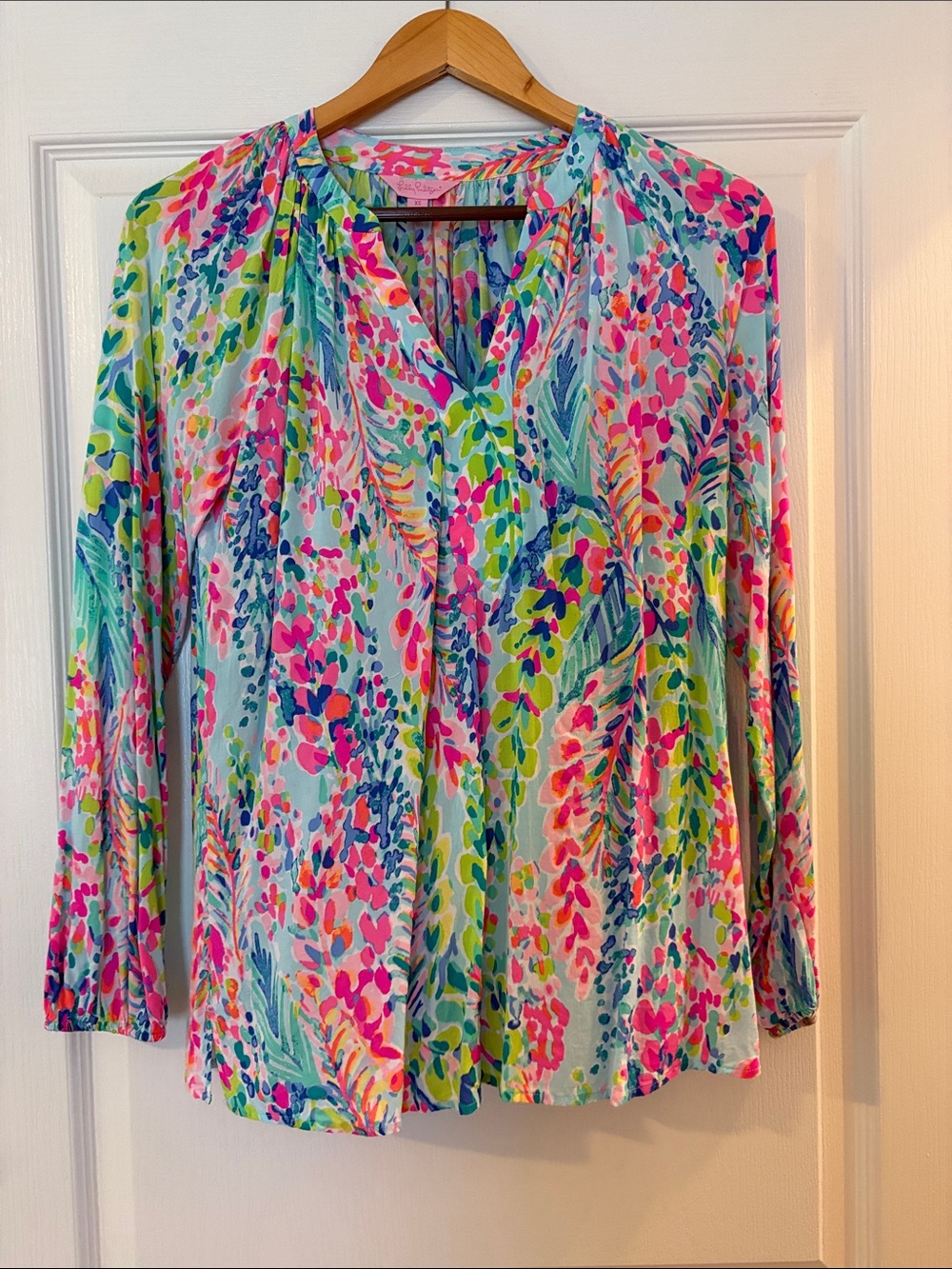 Lilly Pulitzer Multi-Color Floral V-Neck Blouse